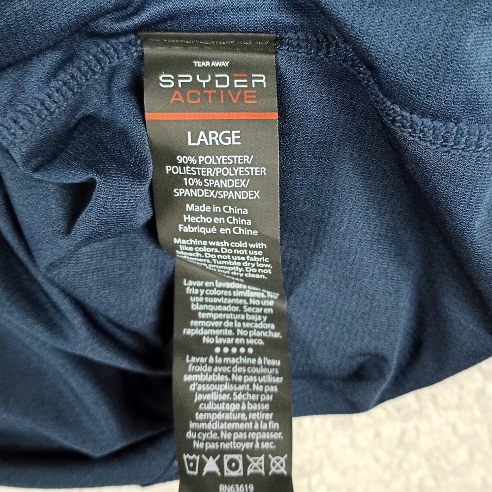 Spyder Active Shirt Mens Large Blue Short Sleeve Performance Athletic Mesh Tee - Picture 5 of 10